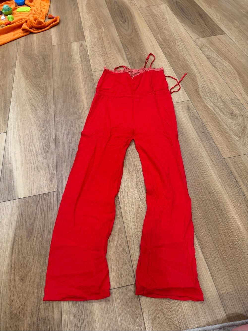 Vintage Firefly Red Lace-Trim Jumpsuit